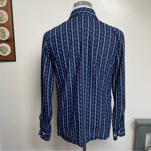 Vintage 70s Chainlink Dagger Collar Button Up Shirt - Picture 7 of 15